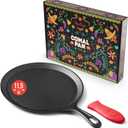 Uno Casa Cast Iron Comal Pan 11.5 Inch - Skillet for Roti, Tawa/Dosa Pan Pataconera, Comales para Tortillas - Cast Iron Pizza Pan - Comal Para Tortillas Grande