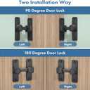 XOOL Heavy Duty 90 & 180 Degree Barn Door Lock, Lock Latch for Door, Garden, Bathroom, Garage, Window, Outdoor