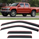 in-Channel Window Visors Rain Guards Shield for 2004-2012 Chevy Colorado, Window Vent Wind Deflectors Visors Shades for 2004-2012 GMC Canyon Crew Cab