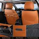 FLORICH Seat Cover Full Set Automotive Seat Cover 5 Seats Leather Waterproof Car Seat Cover Easy installation Non-slip Comfort Cushion Universal Fit for Most Car Truck SUV Seat Protection, Brown&Black