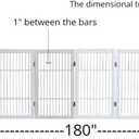 Urnporium Pet Dog Gate Freestanding, Strong Durable Folding Wooden Fence, Portable Acacia Hardwood Safety Barrier for Indoor & Outdoor Use (White Pet Gate, 10 Panel 30" Tall)