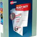 Avery Heavy-Duty View 3 Ring Binder, 1 Inch One Touch Slant Rings, 250-Sheet Capacity, DuraHinge, 1.4 Inch Wide Spine, Customizable Clear Cover and Spine, 1 Pastel Sage Green Binder (79818)