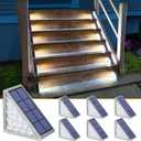 NIORSUN Solar Step Lights for Outside,6 Pack Cool White Solar Stair Lights Outdoor Waterproof IP67 Auto On Off,Solar Lights for Steps,Stair,Patio,Yard,Porch,Front Door,Sidewalk,Deck Decor