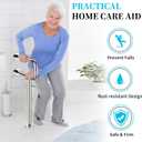 Toilet Support Rail 23.4X 28 Inch, Munzong Anti-Slip Chrome Handicap Grab Bar for Bathroom, Stainless Steel Knurled Safety handrails with Leg for Elderly Disabled Pregnant-1.25Tube