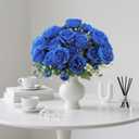16 Pack Royal Blue Peonies Artificial Flowers,Fake Silk Hydrangea Bouquet for Bridal Wedding Home Table Decor Reusable Dining Opening Ceremony Birthday Arrangement Faux Floral