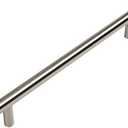 Cosmas 10 Pack 305-192SN Satin Nickel Cabinet Hardware Euro Style Bar Handle Pull - 7-1/2" Inch (192mm) Hole Centers, 10" Overall Length