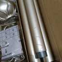 Champagne Gold Curtain Rod for Windows 48 to 84 Inches(4-7ft), 1" Diameter Heavy-Duty Adjustable Decorative Curtain Rod with Striped Twisted Finials - for Living Room Bedroom (Modern Home Decor)