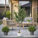 OUTLANE 4 FT Artificial Olive Tree with 20 Realistic Fruits, Faux Potted Plant for Indoor and Outdoor, Tall Fake Tree for Living Room, Office, Porch, Patio & Modern Farmhouse Decor