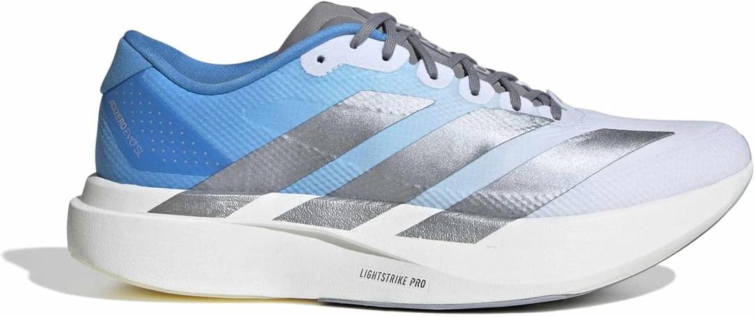 Adidas Mens Adizero Evolution Sl Woven Running Shoes, 11.5, White