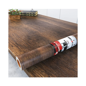 Decotalk Contact Paper Wood Grain Peel and Stick Wallpaper Self Adhesive Removable Brown Wood Contact Paper for Countertops Waterproof Vintage Wallpaper for Drawer Liner Cabinets Walls Desk 12"x120"