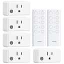 Remote Control Outlet, 200FT Long Range Wireless Light Switch, Mini Remote Outlet Plug, 15A/1875W High-Power for Lamps, Lights, Household Appliances, FCC & ETL Listed (5 Outlets + 2 Remotes)