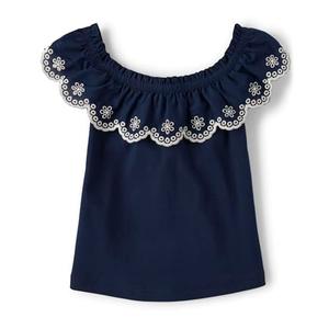 Gymboree,Girls,and Toddler Ruffle Front Short Sleeve Top Tidal, Size: 18-24M