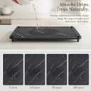 Golener Stone Drying Mat for Kitchen Counter, Stone Dish Drying Mat,18"x14" | Black Drying Stone for Kitchen Counter, Diatomaceous Earth Dish Mat, Quick Absorbent Drying Stone Rack, Non-Slip, Easy Clean