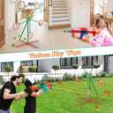 Shooting Games Toys for Age 5 6 7 8 9 10+ Year Old Boys, Kids Toy Sports & Outdoor Game with Moving Shooting Target & 2 Popper Air Toy Guns & 24 Foam Balls, Gifts for Boys and Girls