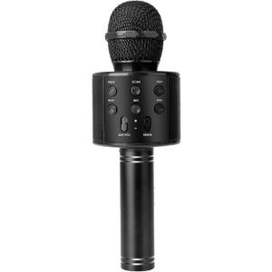 Wireless Bluetooth Karaoke Microphone Portable Handheld Mic Speaker 3-in-1 for All Smartphones Gifts Black