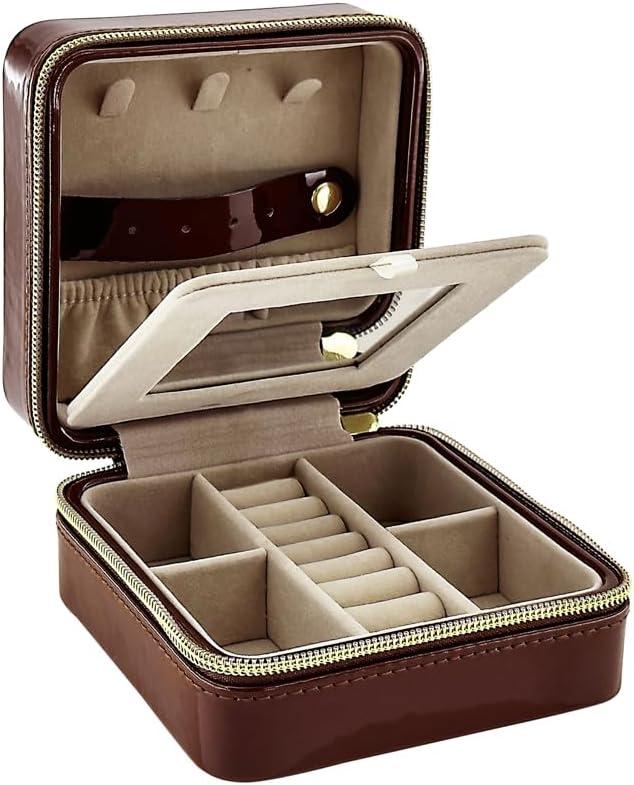 Pearl Travel Jewelry Case (Brown)
