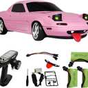 Skymaker LDRC Drift Car LD1804 1/18 Small Mazda MX-5 Model 2.4G RWD Drift Cars RC Miata for Adults with 3 Batteries ESP Gyroscope LED Lights (Pink)