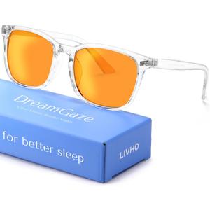 livho Gaming Blue Light Blocking Glasses for Better Sleep, Premium Night Driving, Computer Blockers for Man & Woman (Transparent)