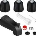 Tub Shower Trim Kit, Matte Black Shower Knob and Bath Tub Spout, for Price/Pfister Verve and 3 Handle Tub Faucet, for 1/2" Copper Connection, 1/2" and 3/4" Male Thread Connection (Matte Black)
