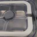 Snackle Box Container, 304 Stainless Steel Snack Containers, Snacklebox, Divided Serving Tray with Lid and Handle, Portable Snack Tray for Beach, Road Trip, Picnic, Boat Days, Ball Games and Pool (Silver Gray)