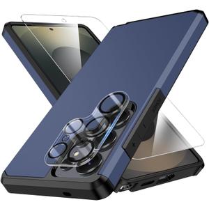 for Samsung Galaxy S25 Ultra Phone case with Tempered Glass Screen Protector+Camera lens Protector,for Samsungs S25 Ultra Phone case,Silicone Durable Armor for Samsung Galaxy S25 Ultra case