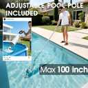 3-in-1 Cordless Handheld Pool Vacuum Kit-20GPM Real Suction,60min Run-Time,40m Fine Mesh Filter,Aluminum Pole &Swivel Head,Leaf Net&Floating Dispenser for Hot Tubs,Inground&Above Ground Pools-Green