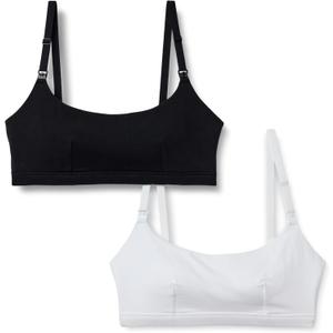 Amazon Essentials Womens Cotton Jersey Comfort Nursing Bra (Medium, Black/White)