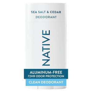 Native Deodorant Contains Naturally Derived Ingredients, 72 Hour Odor Control, Deodorant for Women and Men, Aluminum Free, Sea Salt & Cedar 2.65oz