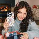 for iPhone 16 Case [Military-Grade Drop Protection/Whimsical Soft TPU Protective/Camera Protection/for Women & Girls]-Glam Disco Floral Collage Art