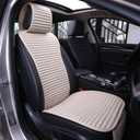 Suninbox Car Seat Covers Universal Car Seat Covers Pads Mat,Buckwheat Hull Bottom Seat Covers for Cars,Cooling Seat Covers Breathable Comfortable Ventilated (Beige Front Seat)