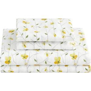 Softan King Sheet Set Yellow Floral Bed Sheets Printed Sheets - 4 Piece Soft Microfiber Patterned Fitted Sheets King with 15" Deep Pocket and Corner Straps, Cute Yellow Flower Sheets & Pillowcase Set Softan King Sheet Set Yellow Floral Bed Sheets Printed Sheets - 4 Piece Soft Microfiber Patterned Fitted Sheets King with 15" Deep Pocket and Corner Straps, Cute Yellow Flower Sheets & Pillowcase Set