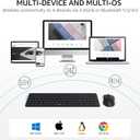 Rapoo Wireless Keyboard and Mouse Combo, Blade-Series E9310M 99-Key Ultra-Thin Keyboard and M300G Silent Mouse, Support 4 Devices, Quiet, Compact, Battery Powered, for Windows/Mac/Linux/Chrome