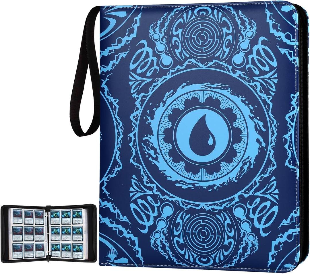 9-Pocket Card Binder for MTG,720 Double Sided Pocket PU Trading Collection Binder, Premium Collector Card Album for MTG, TCG, Yugioh, Game Cards (Blue)