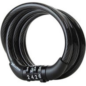 Master Lock Bike Lock Cable, Combination, 1.2 m Coiling Cable, Outdoor 8143EURDPRO- Use with All Kinds of Bike, Skateboards, Strollers, Lawnmowers and Other Outdoor Equipment (Black)