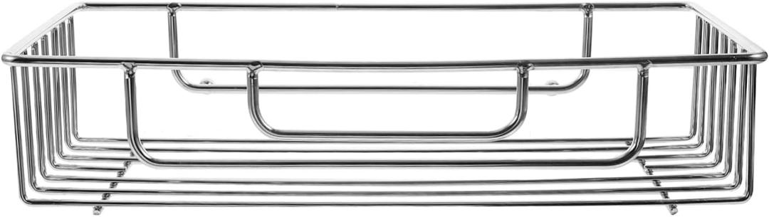 Shower Hanging Shelf Bathroom Wall Organizer for Toothbrushes Cups and Toiletries Easy No-Drill Mounted Storage Rack for Clean and Tidy Space (30X13X6CM, Silver)