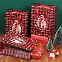 ForraFun 12 Pcs Funny Christmas Paper Bags Naughty Red Black Plaid Santa Gifts Bags for Women Men Husband Wife Holiday Xmas Party Favor