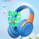 Kids Headphones Wired Toddler Headphones with Microphone, Over-Ear Headphones, 85/94dB Volume-Limiting, 3.5mm Jack, Foldable On-Ear Design - Safe & Comfortable for Learning & Entertainment (BlueOrange)