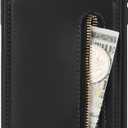 for iPhone 14 pro max Phone Case with Card Holder and Strap for Women, Crossbody Bag with Ring Stand Zipper Wallet Case for Apple14promax Purse - Black