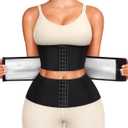 Junlan Waist Trainer for Women Shapewear - Tummy Control Waist Cincher Segmented Body Shaper (Large, Black)