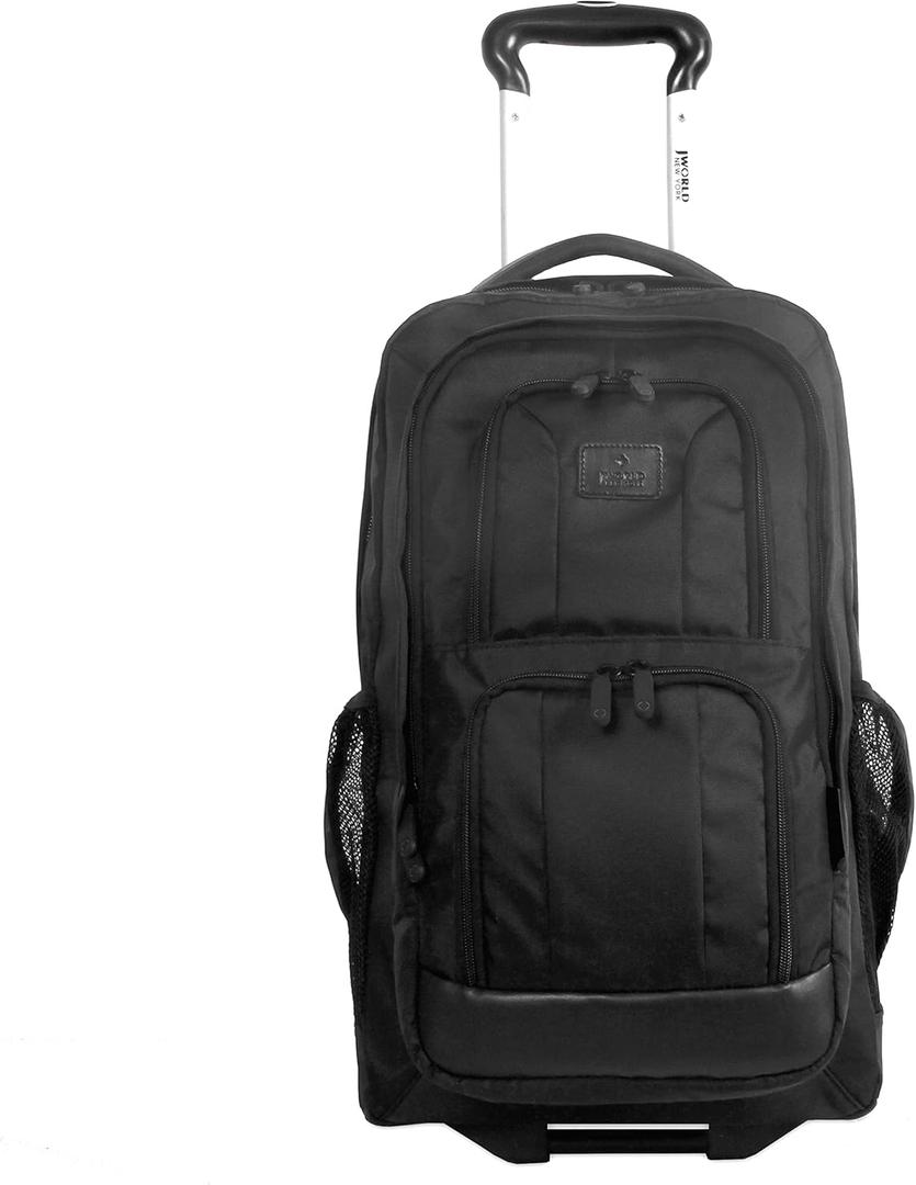 J WORLD NEW YORK Dustin Rolling CarryOn Travel Backpack w/Day Pack, Black, One Size