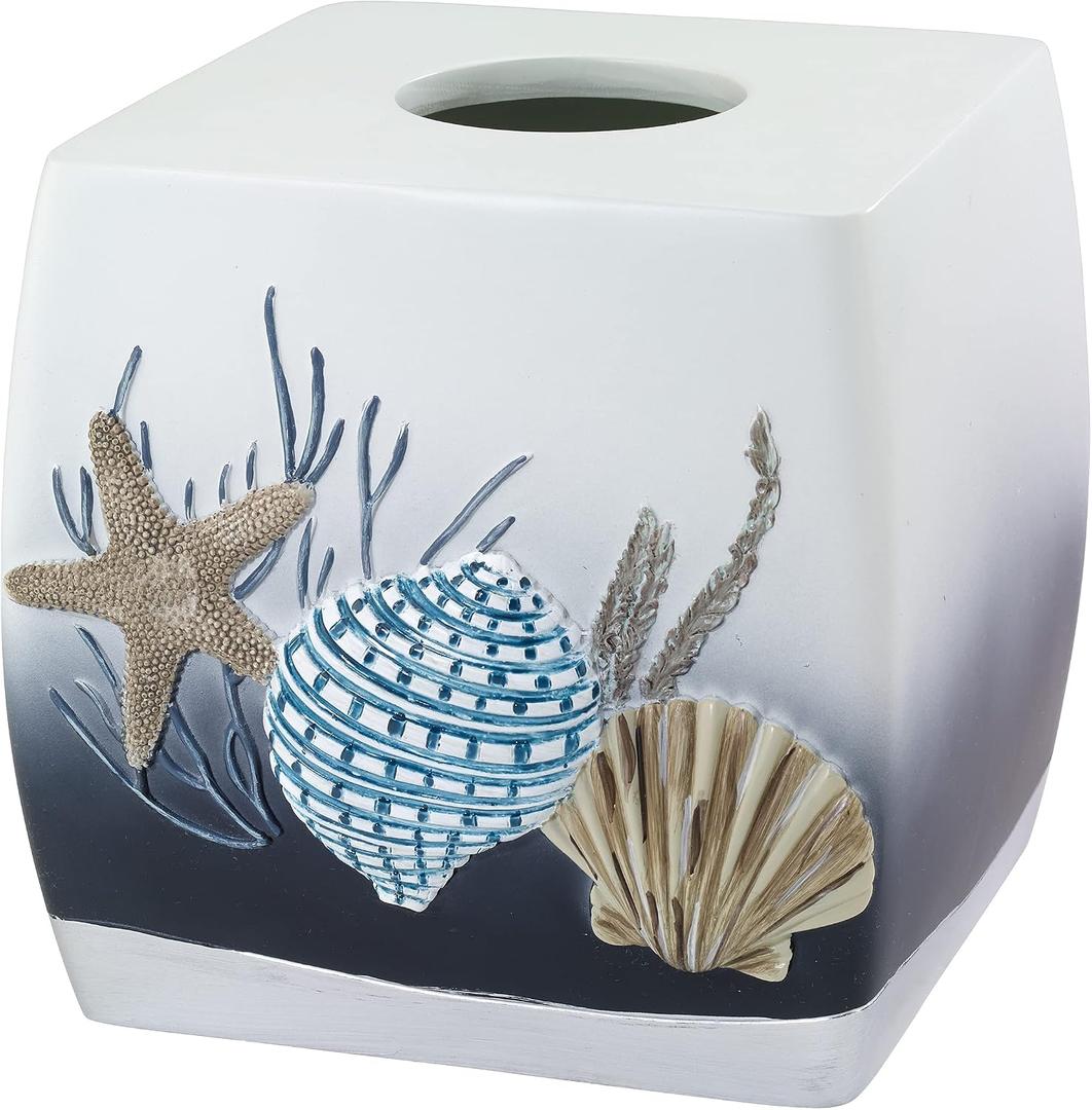 Avanti Linens Bathroom Accessory, Resin Countertop Accessories, Oceanscape Inspired Bathroom Decor (Blue Lagoon Collection)
