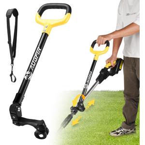 Weed Eater Handle, Ergonomic String Trimmer Handle with Adjustable Shoulder Harness and Clamp, Weedeater Handle Extension for Trimming Edging, Back Saver Lawn Trimmer Grip for Lawn Care, Landscaping