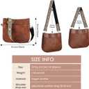 KlaOYer 2 Adjustable Strap Bag,Crossbody Bags Women,Guitar Strap Purse,Vegan Handbags Soft Shoulder Bag For Women (Brown 4)