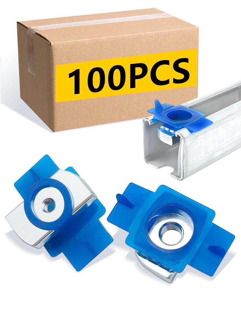 SIHAI 100 Pcs Strut Channel Twirl Cone Nuts - 1/4"-20, Rustproof Strut-Channel Nuts Unistrut Hardware for US Strut Channel Solar Panels/Cable Trays/Electrical Channel Mounting