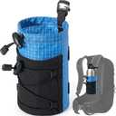 Water Bottle Holder Pouch with Hook Buckle, Backpack Water Bottle Holder Mesh Bag Carrier Fits for 8-24oz Bottles for Hiking, Running, Travel, Outdoor Backpack Accessories & Attachments