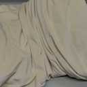 NeColorLife Square Ottoman Cover Velvet Ottoman Slipcover Thick Stretchable Footrest Stool Covers with Elastic Band for Oversized Ottoman (XX-Large Size,(with Warm Undertones)) (XXL Length: 45"-55",Width: 45"-55", Cream)