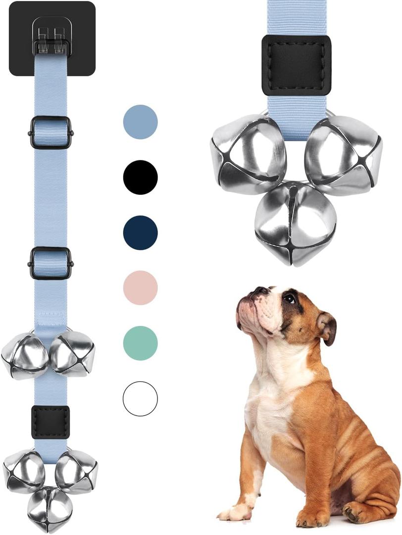BLUETREE Dog Bells to Go Outside Dog Door Bell Premium Quality Buckle Adjustable Dog Bell Dog Attached to doorknob or Anywhere Near The Door, Length and Height Adjustable