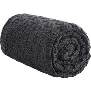 Knitted Weighted Blanket Kids, No Beads Heavy Blanket 40 x 60'' 7lbs, Breathable Chunky Knit Blanket, Cooling Weighted Blanket for Hot Sleepers, Christmas Home Decor (Dark Grey)