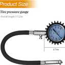 HZEL Car Tire Pressure Gauge (0-100 PSI), Vehicle Air Pressure Gauge Accurate with Large Dial, Automotive Exterior Tyre Stress Gauging Accessories, Universal for Motorcycle Sedan Truck (Silver)