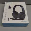 TECKNET Bluetooth Trucker Headset, Single and Dual Ear Wireless Headset with Mic for Work Noise Cancelling, 50Hrs 3 EQ Music Modes Trucker Bluetooth Headphones for PC, Drivers, Office, Call Center